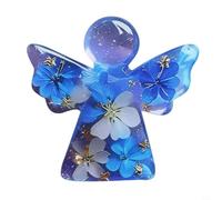 Adorno de ángel Forget Me Not, plano para diseño de cristal con adornos de flores, recuerdo de condolencias blanco de 15 cm para amigos y familiares en duelo, decoración conmemorativa reconfortante