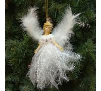 Adorno de ángel para la cima del árbol de Navidad, lindo adorno luminoso LED para la cima del árbol, decoraciones navideñas compatibles con