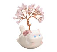 Adorno de árbol de cristal, figura de gatito citrino para oficina, artesanía de resina con detalles brillantes, tamaño decorativo compacto, función de acento elegante, pieza de exhibición elegante