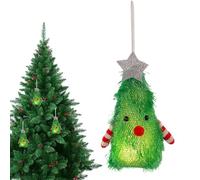 Adorno de árbol de Navidad brillante - 5,12 pulgadas ABS y tejido poliester | Figura a pilas - Decoración navideña interior y exterior para hogar, fiesta, estantería, mesas, ventanas