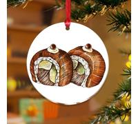 Adorno de árbol de Navidad con imagen de comida japonesa de sushi, deliciosa comida, sabroso, horneado, recuerdo personalizado, discos acrílicos transparentes, amantes del ramen, amantes de la comida