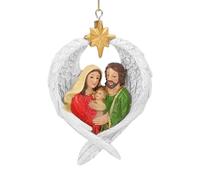 Adorno de árbol genealógico sagrado - Adorno de vacaciones de resina | Artesanía de arte de la Natividad | Santa Familia en alas de ángel | Accesorios decorativos para Navidad, vacaciones y pero