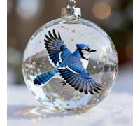 Adorno de Ave para Árbol de Navidad 8cm ABS Transparente Colgante | para durable ABS Material, Transparent Sparkling Design, Built-in Hanging Loop, Suitable For Indoor Trees And Wreaths