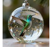 Adorno de Ave para Árbol de Navidad 8cm ABS Transparente Colgante | para durable ABS Material, Transparent Sparkling Design, Built-in Hanging Loop, Suitable For Indoor Trees And Wreaths