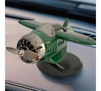 Adorno de avión de combate de hélice giratoria con energía solar, decoración de tablero de avión activado por luz para accesorios interiores de automóvil, ajuste (verde oliva)