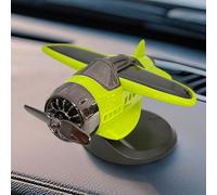 Adorno de avión de combate de hélice giratoria con energía solar, decoración de tablero de avión activado por luz para accesorios interiores de automóvil, ajuste (verde claro)