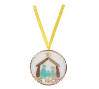 Adorno de belén costero, adorno de árbol de conchas marinas con estrella de mar, bola de playa de nacimiento de Jesús, decoración de Navidad con temática de mar de acrílico azul, para vacaciones (B)