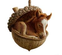 Adorno de bellota acrílico animal para decoración del hogar de temporada, con opción de colgar y construcción de material (caballos)