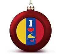 Adorno de bola de Navidad I Love Colombia, adornos de bola de bandera de Colombia, adornos colgantes de bandera de las Naciones, recuerdo de recuerdo para decoración de árbol de Navidad, suministros