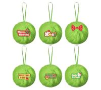 Adorno de bolas de Navidad - 2,4 pulgadas de vacaciones de piel de conejo borrosa, decoración colgante resistente a la intemperie | Colgante festivo para árbol de fiesta para interior al aire libre
