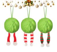 Adorno de bolas de Navidad - 2,4 pulgadas de vacaciones de piel de conejo borrosa, decoración colgante resistente a la intemperie | Colgante festivo para árbol de fiesta para interior al aire libre