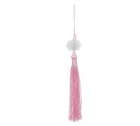 Adorno de Borla 1 Pieza de borlas Cuentas Jade con Nudo Estilo Antiguo Tejidas a Mano, Adornos Abanico Que Caen, Seda Decorativas, Colgante Ropa(Pink)