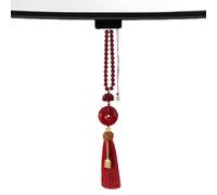 Adorno de buena suerte para coche, espejo retrovisor de cinabrio, adorno de buena suerte con borlas, paz y prosperidad, coleccionable para un mayor bienestar