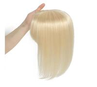 Adorno De Cabello Humano Liso De 12X13cm Con Flequillo Para Mujer, Clips De Peluquín En Extensiones De Cabello, Postizo