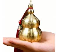 Adorno de calabaza de latón Feng Shui con borla Feng Shui Latón chino Hu Lou Calabaza Estatua Decoración del Hogar Mesa Estantería Adornos Protección de la Felicidad Figura Happy Hu Lu Decoración