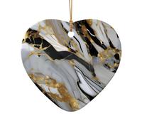 Adorno de cerámica de Navidad, bonito diseño de estrella o corazón, decoración para el hogar, diseño de mármol de lujo