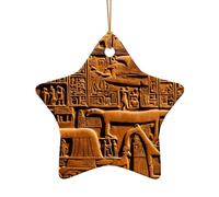 Adorno de cerámica de Navidad con diseño de estrella o corazón, decoración para el hogar, diseño de nativos americanos