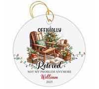 Adorno De Cerámica Jubilado Oficialmente Ya No Es Mi Problema Colgantes De Navidad Ideal Decoración Navideña Navidad De Cerámicas para Niños Vacaciones Fiesta