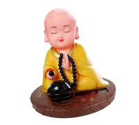 Adorno de cerámica para salpicadero de coche de monje con la cabeza de energía solar para decoraciones espirituales y bendiciones, monje budista solar, figura de cerámica para decoración de coche que