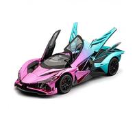 Adorno de Coche Deportivo de aleación galvanizada for el Proyecto Apolo 1:24, Modelo de Coche de Juguete de Metal Fundido a presión con Retroceso.(Pink)