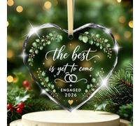 Adorno de compromiso de Navidad para parejas, regalos de boda, adorno de Mr Mrs 2026 para él y ella, lo mejor está por venir, recuerdo recién comprometido para interiores de coche, decoración de