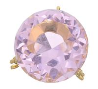 Adorno de Cristal Artificial Diamante Rosa 50mm con Soporte Trípode | Facetas Brillantes, Base Dorada Estable, Decoración para Escritorio y Hogar