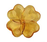 Adorno de cristal con diseño de hojas, hecho de vidrio de borosilicato para uso en interiores elegantes del hogar y decoración de boda (amarillo dorado)
