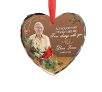 Adorno de cristal conmemorativo personalizado para papá y mamá, regalo de condolencias personalizado para la pérdida de padre, I'm Always With You Decor