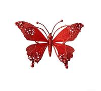 Adorno de decoración de árbol para celebraciones de Navidad, color dorado, 25 x 15 cm, adecuado para mejorar arreglos festivos en interiores y mesas (rojo)