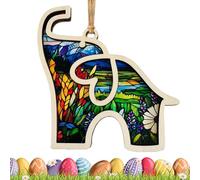 Adorno de elefante de la amistad, adorno de elefante de madera con tarjeta de historia, adición de temporada, decoración especial para mejores amigas y hermanas