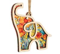 Adorno de elefante de la amistad, colgante de elefante de madera con tarjeta de historia, adición de temporada, decoración especial para mejores amigas y hermanas