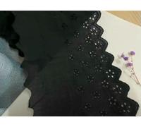 Adorno de encaje de algodón negro de 2 metros de calidad, material para manualidades, adorno de encaje de algodón de 15 cm, accesorios de tela (predeterminado)