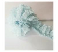 Adorno de encaje, Diadema grande en forma de corazón con pliegues, diseño suave(Light Blue)