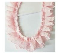 Adorno de encaje, Diadema grande en forma de corazón con pliegues, diseño suave(Peach Pink)