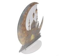 Adorno de escritorio acrílico castillo por la luna, elegante pieza decorativa blanca para sala de estar, dormitorio, oficina, decoración del hogar, fácil de limpiar para inauguración de la casa