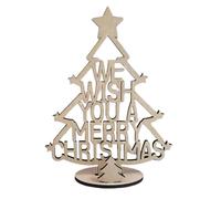 Adorno de Escritorio de árbol de Navidad de Madera, Placas de señal de Deseo Feliz para decoración del hogar, Regalo de Año Nuevo, decoración de árbol, 2024
