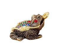 Adorno De Escritorio De Oficina De Latón Puro Con Sapo Dorado Ahuecado De Tres Patas, Mascota De Té De Cobre Antiguo - Adorno De Sapo Dorado De Tamaño Grande, Adorno De Sapo Dorado De Tamaño Pequeño