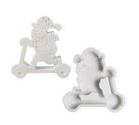 Adorno de escritorio flexible de silicona para decoración de patinete de Papá Noel, molde de yeso, suministros para hacer joyas, adorno para patineta