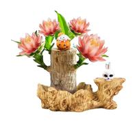 Adorno de Escritorio Mini planta brasileña con monje para cultivar tu propia suerte, fácil de mantener, ideal para interiores y exteriores, dormitorio, cocina, escritorio, jardín y más ( Beige, 13cm)