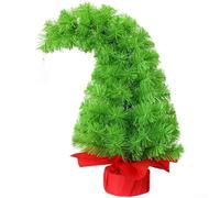 Adorno de escritorio navideño con árbol de Navidad de PVC flexible y base estable para decoración del hogar de temporada (árbol de codo de 45 cm)