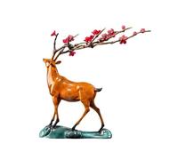 Adorno de Estatua de Atracción de Riqueza Adornos creativos de ciervo sika cobre, artesanías chinas, decoraciones for el hogar, la sala estar y oficina, estatuas hechas a mano Decoración de Riqueza