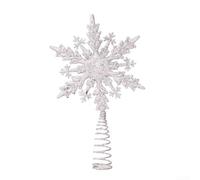 Adorno de estrella brillante de oro rosa para árboles de Navidad, perfecto para tu exhibición navideña (plata)