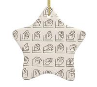 Adorno de estrella colgante de cerámica para árbol de Navidad, con texto en inglés en HJFCZH y alfabeto que puede añadir un toque romántico a festivales o fiestas