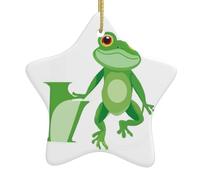 Adorno de estrella colgante de cerámica para árbol de Navidad con texto en inglés "YYHWHJDE el príncipe rana que dijo que te amaba", puede añadir un toque romántico a festivales o fiestas