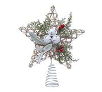 Adorno de estrella para árbol de Navidad, 25 x 30 cm, decoración festiva de hierro para interiores, vacaciones, hogar, fiesta, boda y decoración de Año Nuevo (no iluminado) (B)