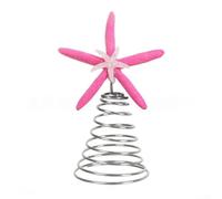 Adorno de estrella para árbol de Navidad con resina y materiales de hierro que proporcionan una decoración navideña segura (rosa)