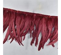 Adorno de flecos de plumas, Adorno de plumas coque cola gallo, 1 metro, 10-12 pulgadas, multicolor, for manualidades, disfraces, bodas(Wine Red)