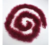 Adorno de flecos de plumas, Adorno de plumas pavo multicolor 2 metros for manualidades y decoración(Wine Red)
