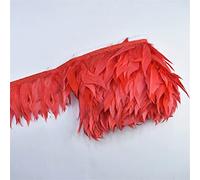 Adorno de flecos de plumas, Borde De Flecos Plumas Ganso Multicolor 1m 10cm(Red)