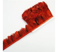 Adorno de flecos de plumas, Flecos De Plumas Ganso Faisán Gallo 10 Metros Multicolor(Red)